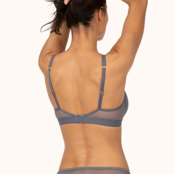 NWT Lively The Mesh Trim Padded Bralette Smoke Small - Picture 2 of 10